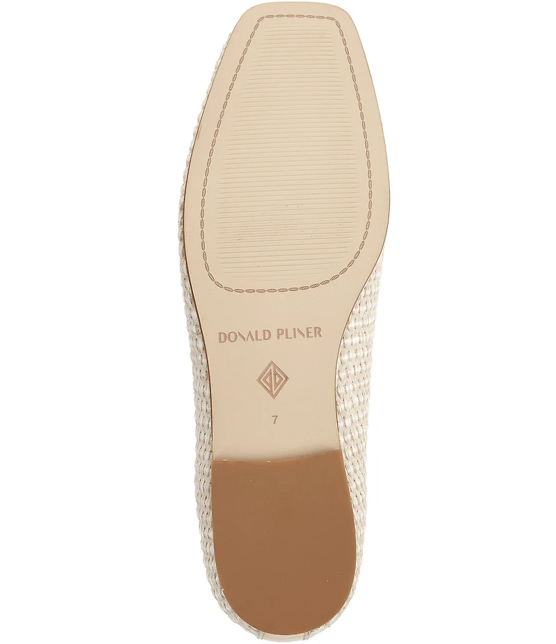 Donald Pliner Najma Woven Raffia and Patent Leather Loafers