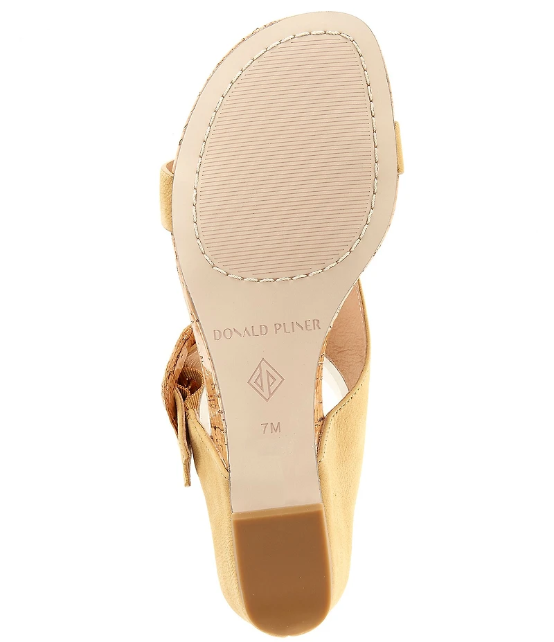 Donald Pliner Ofelia Adjustable Leather Slide Wedge Sandals