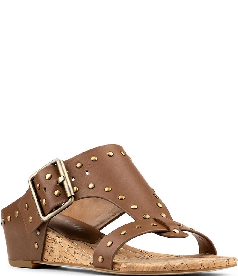 Donald Pliner Ofelia Studded Leather Wedge Sandals