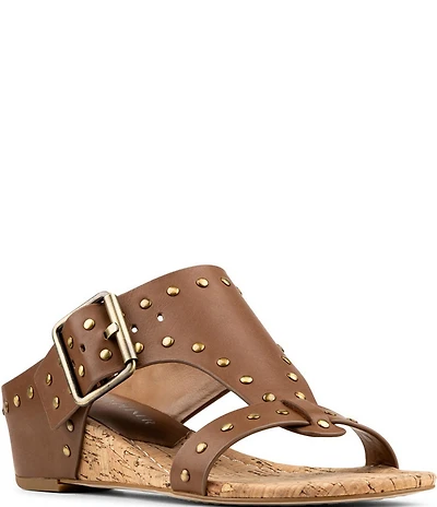 Donald Pliner Ofelia Studded Leather Wedge Sandals