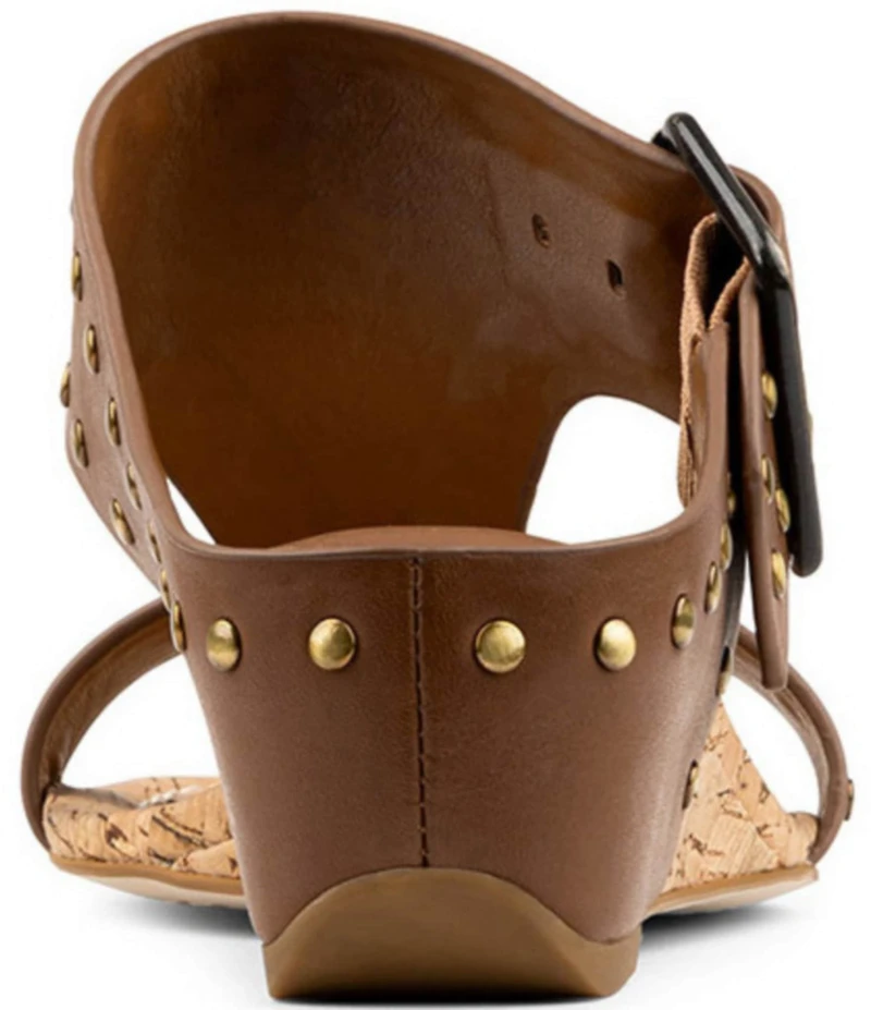 Donald Pliner Ofelia Studded Leather Wedge Sandals