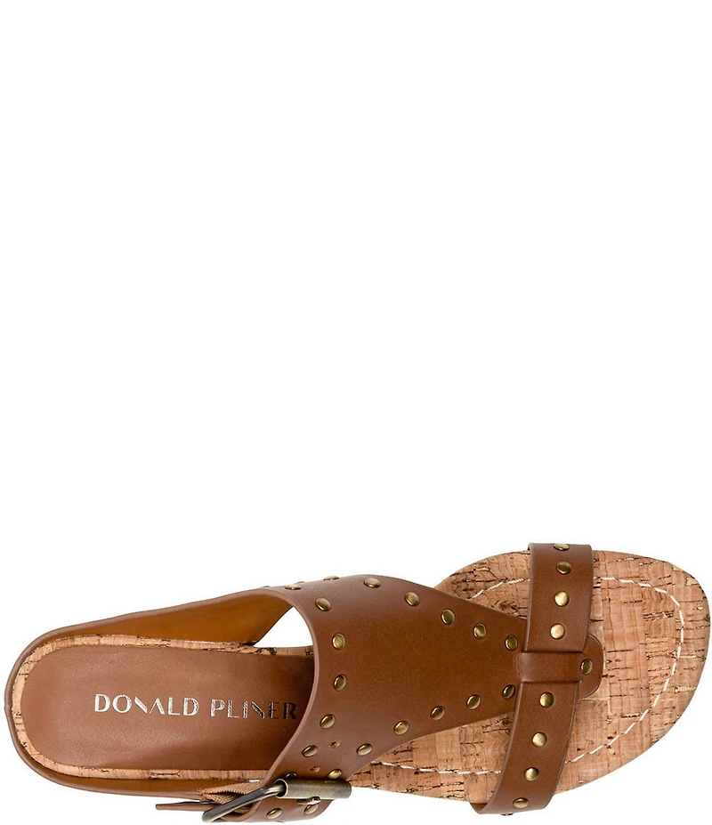 Donald Pliner Ofelia Studded Leather Wedge Sandals