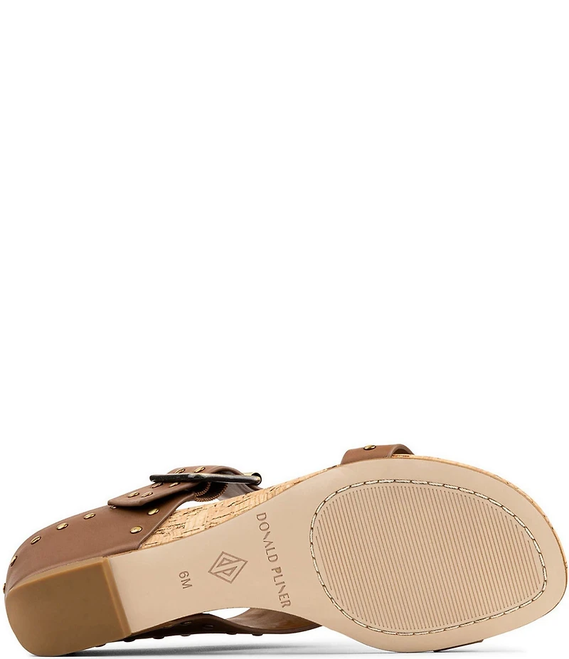 Donald Pliner Ofelia Studded Leather Wedge Sandals