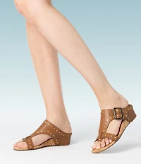 Donald Pliner Ofelia Studded Leather Wedge Sandals