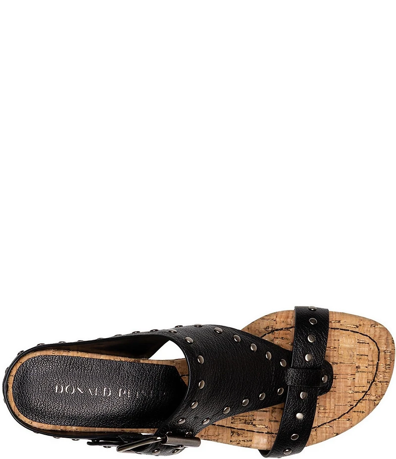 Donald Pliner Ofelia Studded Leather Wedge Sandals
