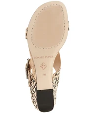 Donald Pliner Ofelia Studded Leopard Print Suede Wedge Slide Sandals