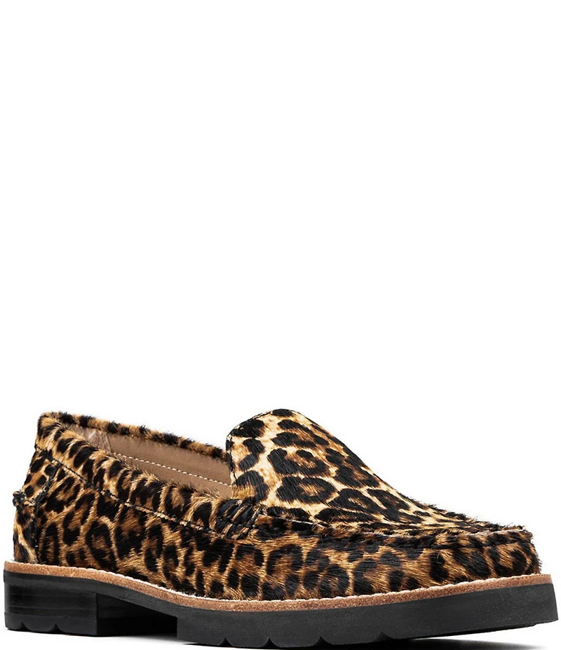 Donald Pliner Ombre Leopard Print Calf Hair Loafers