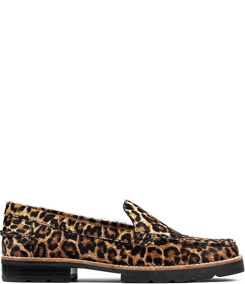Donald Pliner Ombre Leopard Print Calf Hair Loafers