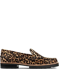 Donald Pliner Ombre Leopard Print Calf Hair Loafers