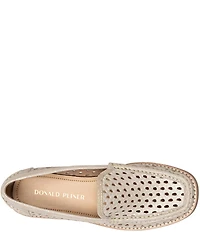 Donald Pliner Ombre Woven Embossed Perforated Metallic Leather Loafers