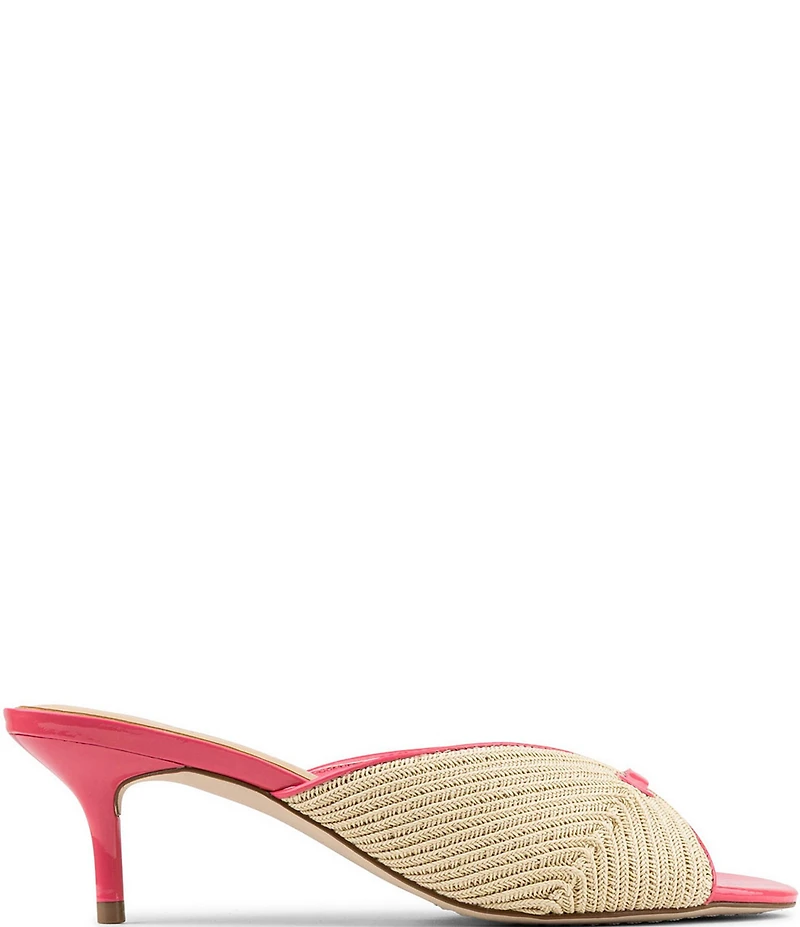 Donald Pliner Patrice Raffia Kitten Heel Dress Slide Sandals