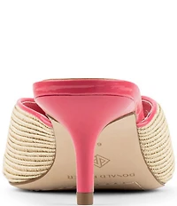 Donald Pliner Patrice Raffia Kitten Heel Dress Slide Sandals