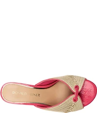 Donald Pliner Patrice Raffia Kitten Heel Dress Slide Sandals