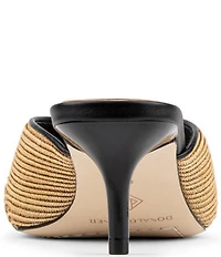 Donald Pliner Patrice Raffia Kitten Heel Dress Slide Sandals