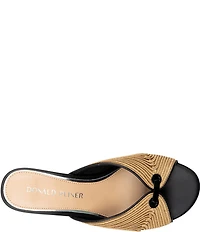 Donald Pliner Patrice Raffia Kitten Heel Dress Slide Sandals