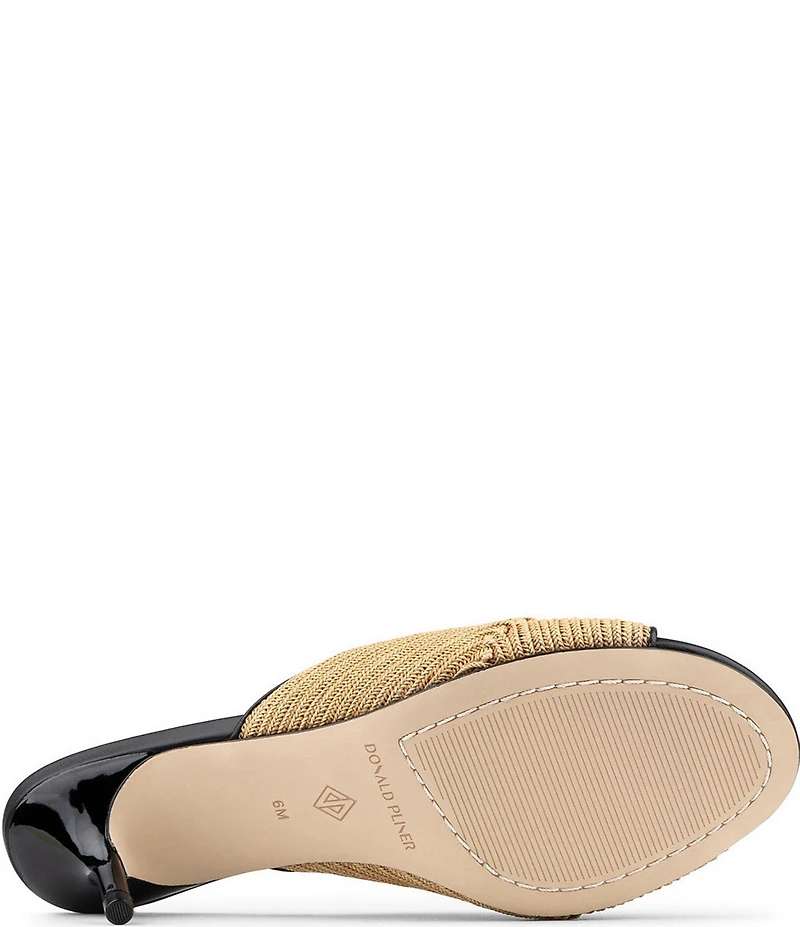 Donald Pliner Patrice Raffia Kitten Heel Dress Slide Sandals