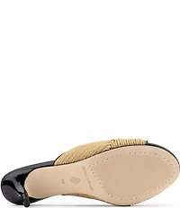 Donald Pliner Patrice Raffia Kitten Heel Dress Slide Sandals
