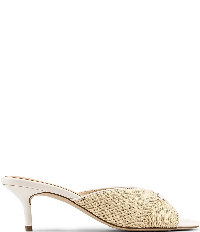 Donald Pliner Patrice Raffia Kitten Heel Dress Slide Sandals