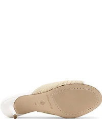 Donald Pliner Patrice Raffia Kitten Heel Dress Slide Sandals