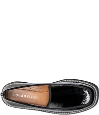 Donald Pliner Peggi Crinkle Patent Leather Platform Lug Loafers