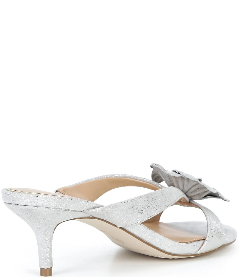 Donald Pliner Peloma Metallic Leather Floral Dress Slide Sandals