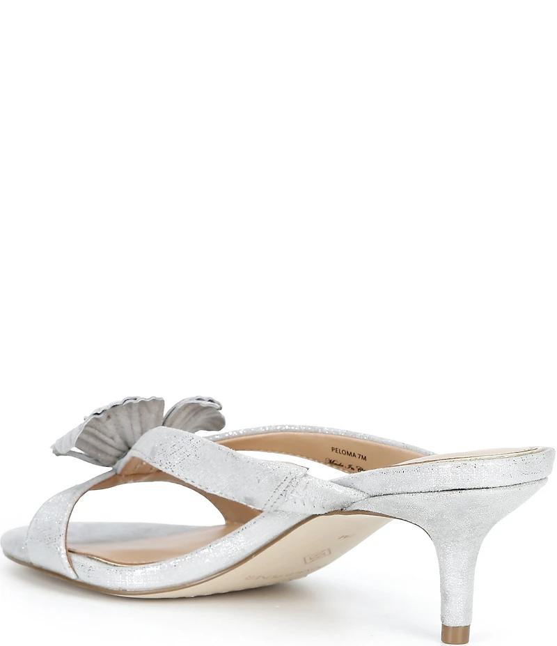 Donald Pliner Peloma Metallic Leather Floral Dress Slide Sandals
