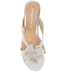 Donald Pliner Peloma Metallic Leather Floral Dress Slide Sandals