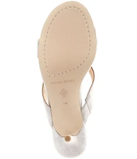 Donald Pliner Peloma Metallic Leather Floral Dress Slide Sandals