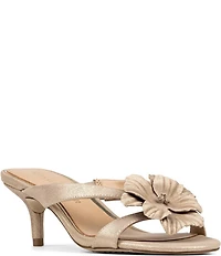 Donald Pliner Peloma Metallic Leather Floral Slide Dress Sandals