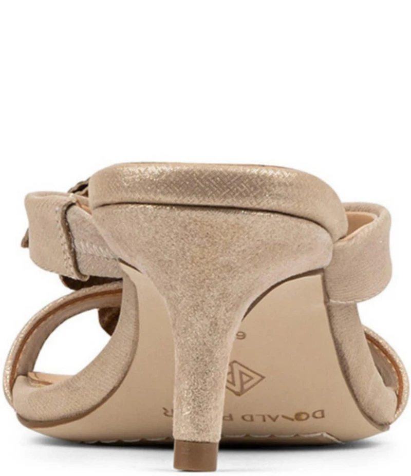 Donald Pliner Peloma Metallic Leather Floral Slide Dress Sandals