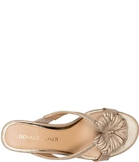 Donald Pliner Peloma Metallic Leather Floral Slide Dress Sandals