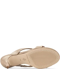 Donald Pliner Peloma Metallic Leather Floral Slide Dress Sandals