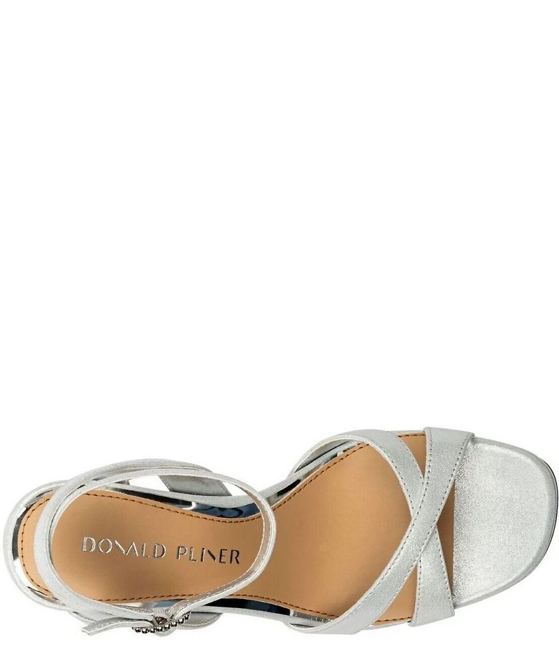 Donald Pliner Pheebe Metallic Suede Block Heel Dress Sandals