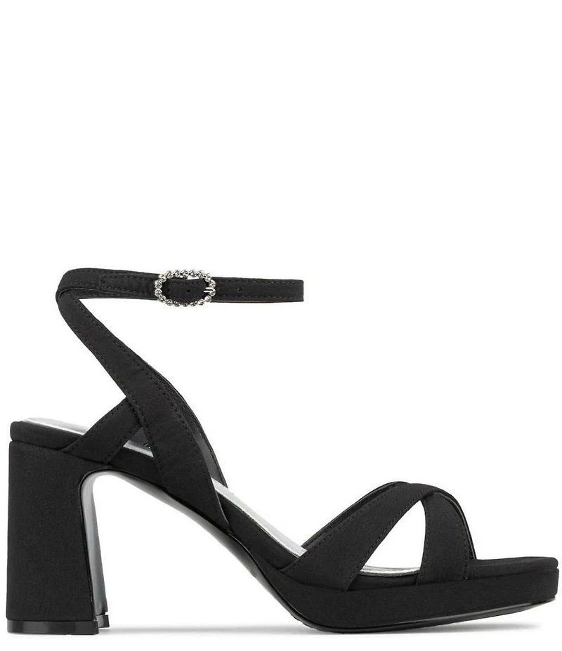 Donald Pliner Pheebe Satin Block Heel Dress Sandals