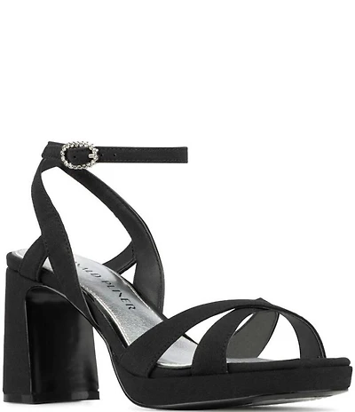 Donald Pliner Pheebe Satin Block Heel Dress Sandals