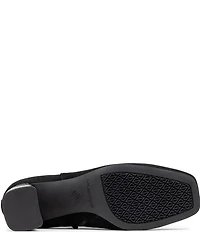 Donald Pliner Pleeze Crepe Elastic Croco Block Heel Shooties