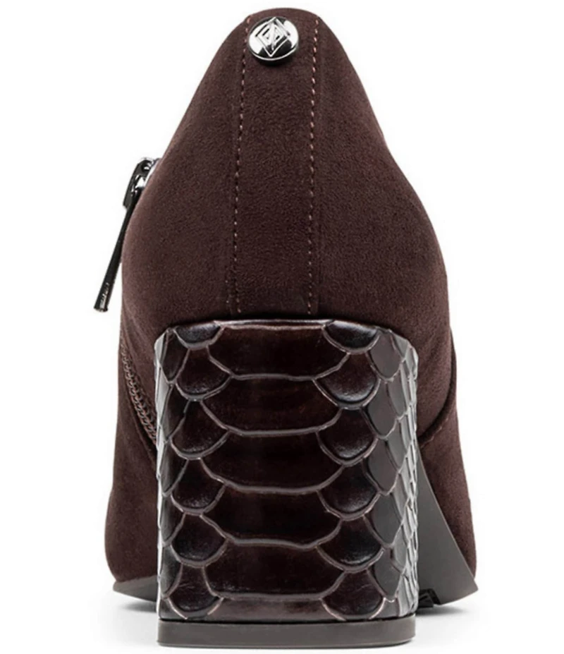 Donald Pliner Pleeze Crepe Elastic Snake Block Heel Shooties