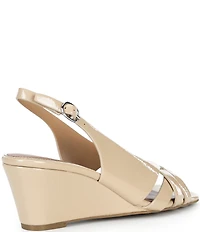 Donald Pliner Primm Patent Leather Slingback Wedge Sandals