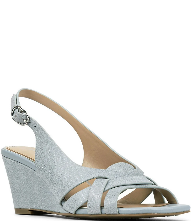 Donald Pliner Primm Shine Leather Slingback Wedge Sandals