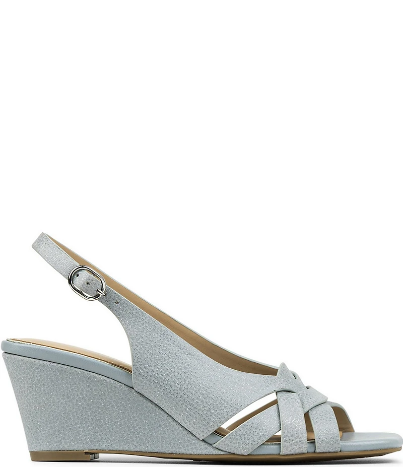 Donald Pliner Primm Shine Leather Slingback Wedge Sandals