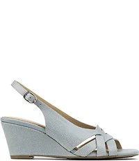 Donald Pliner Primm Shine Leather Slingback Wedge Sandals