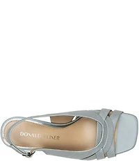 Donald Pliner Primm Shine Leather Slingback Wedge Sandals