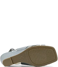 Donald Pliner Primm Shine Leather Slingback Wedge Sandals