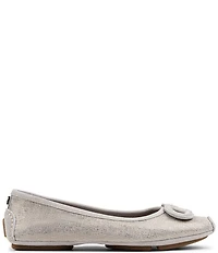 Donald Pliner Reanna Textured Metallic Leather Bit Buckle Ballet Flats