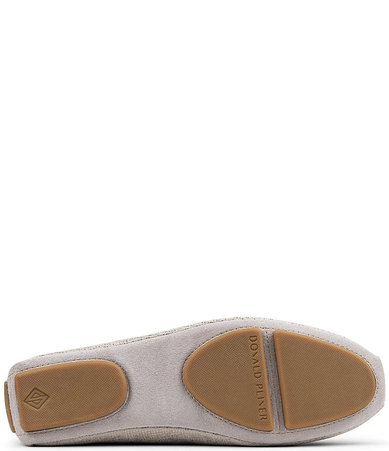 Donald Pliner Reanna Textured Metallic Leather Bit Buckle Ballet Flats