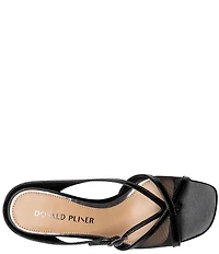 Donald Pliner Remixx Crinkle Patent Leather Mesh Buckled Thong Dress Sandals