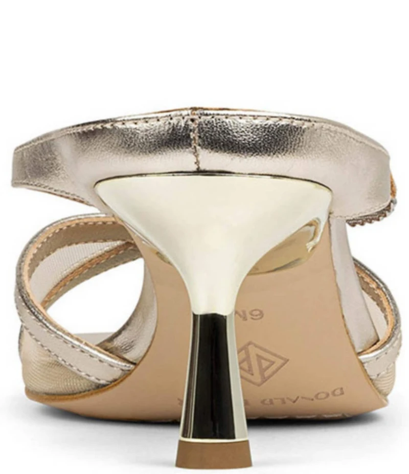 Donald Pliner Remixx Metallic Leather Mesh Bucked Thong Dress Sandals