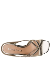 Donald Pliner Remixx Metallic Leather Mesh Bucked Thong Dress Sandals