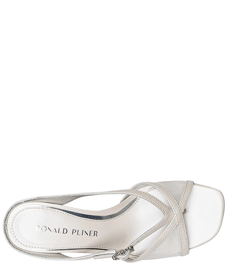 Donald Pliner Remixx Pearlized Leather Mesh Buckled Thong Dress Sandals