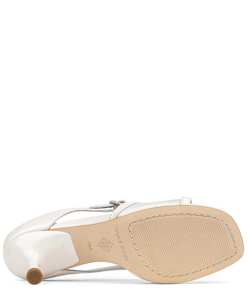 Donald Pliner Remixx Pearlized Leather Mesh Buckled Thong Dress Sandals